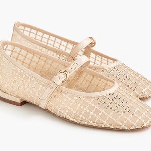 J. Crew Sequin Mary Jane Flats Gold Sequin 7 1/2